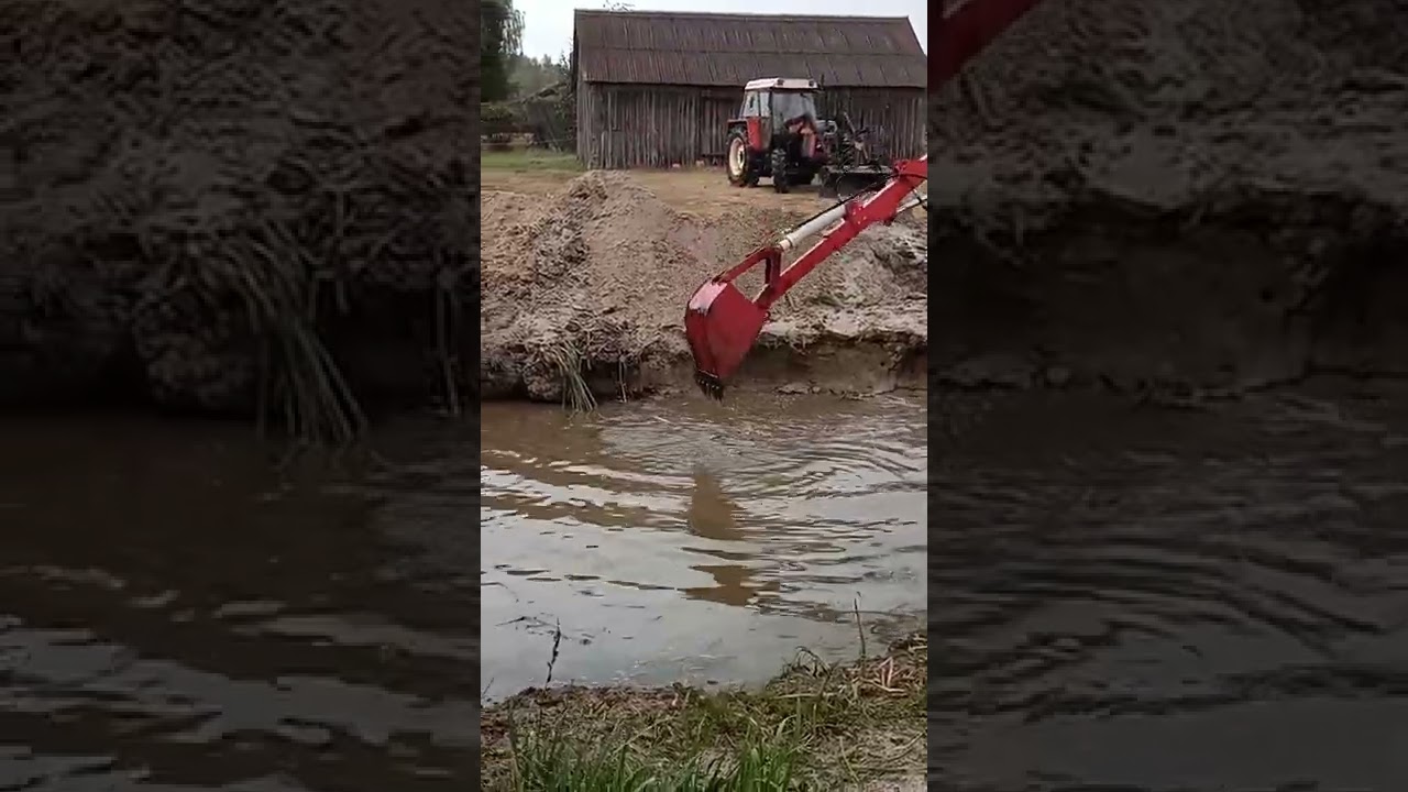 Koparką JuMZ w akcji. Kopanie stawu cz2.