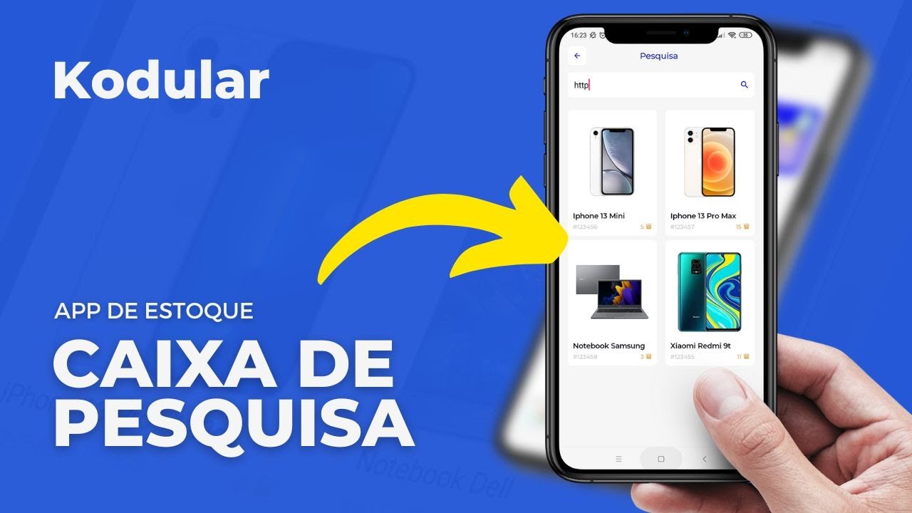 CAIXA DE PESQUISA - APP DE ESTOQUE COM KODULAR E BASEROW (AULA 3)