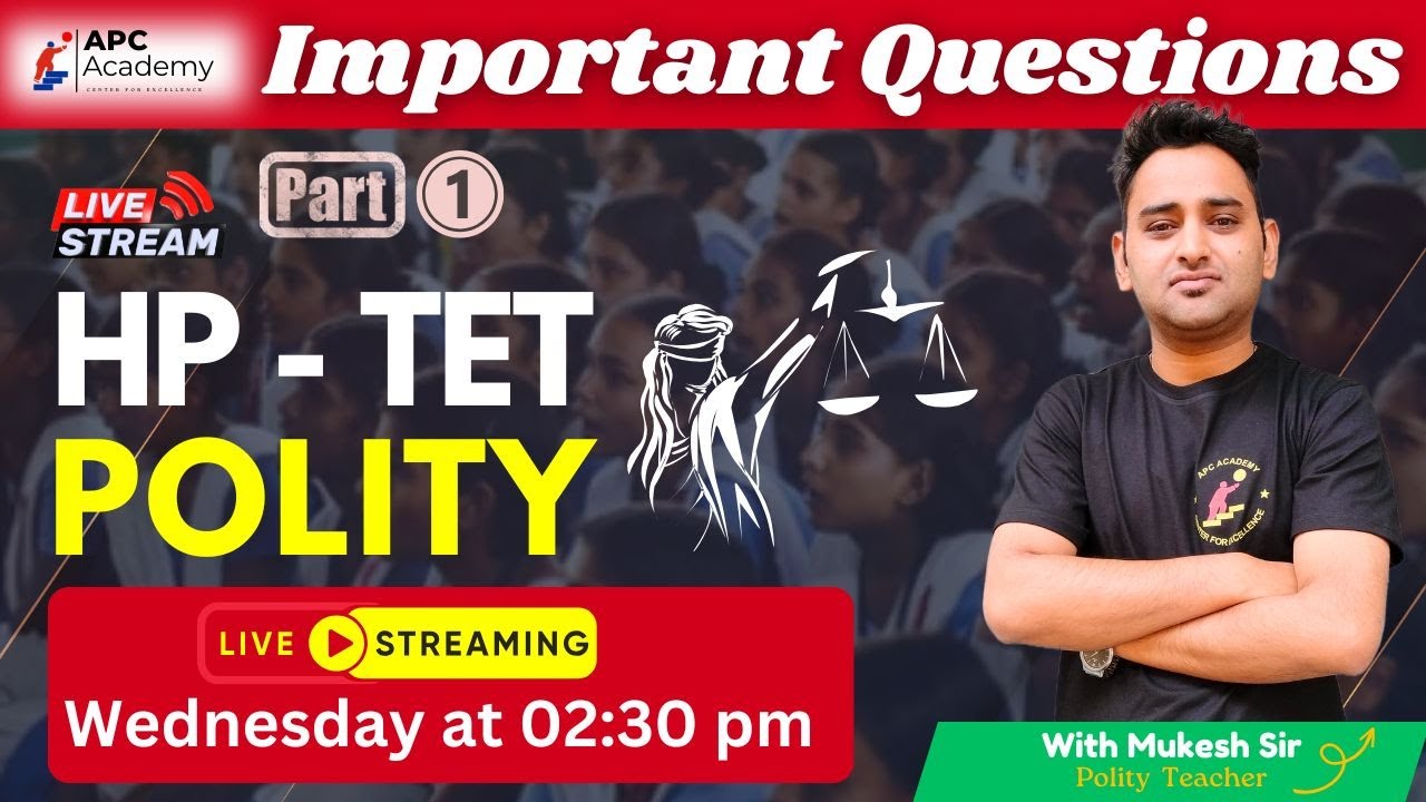 HP-TET || INDIAN POLITY  || P-1 Most Important Questions + PYQ #hptet2024 #apcacademy #polity
