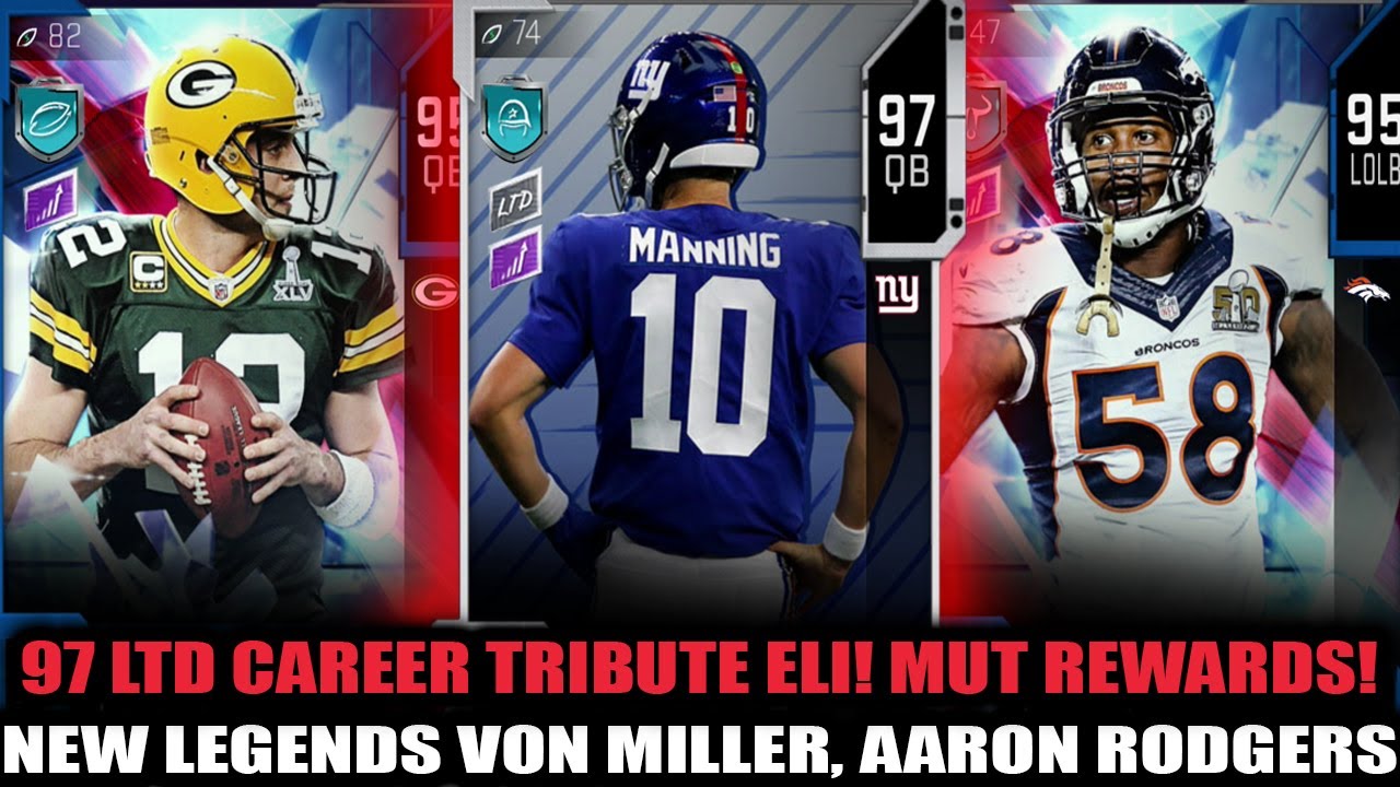 LTD 97 ELI CAREER TRIBUTE! NEW LEGENDS RODGERS, VON! MUT REWARD LEGEND TIER |MADDEN 20 ULTIMATE TEAM