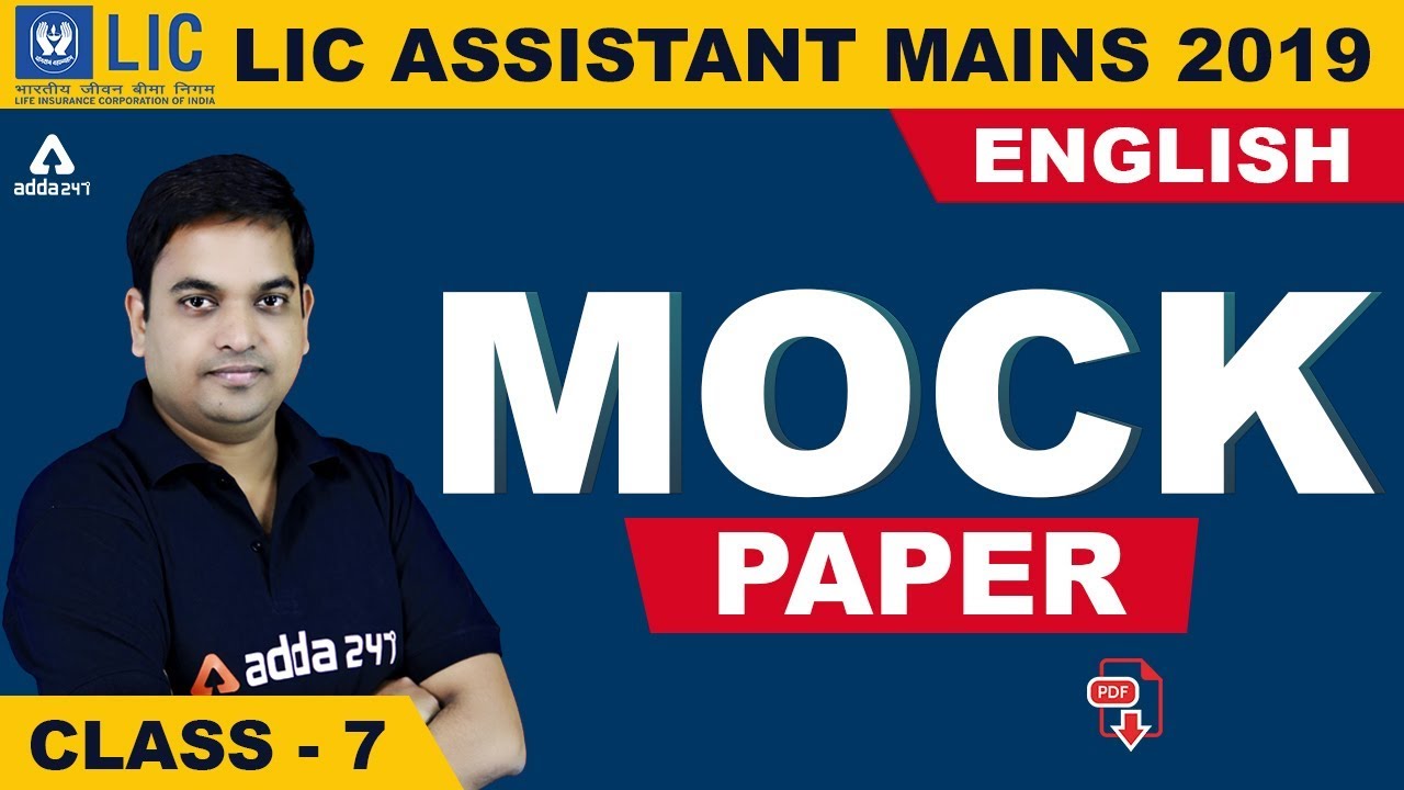 LIC Assistant (Mains) 2019 | English | Mock Paper