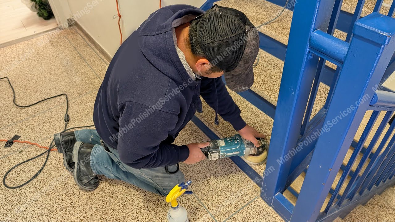 Restoration of terrazzo stairs