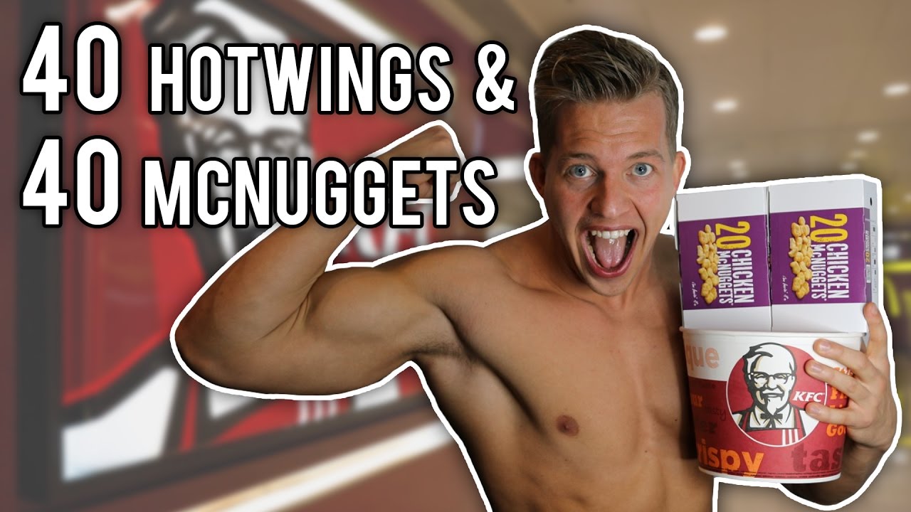 40 Hotwings & 40 McNuggets CHALLENGE (4500 KCAL KFC & MacDonalds)