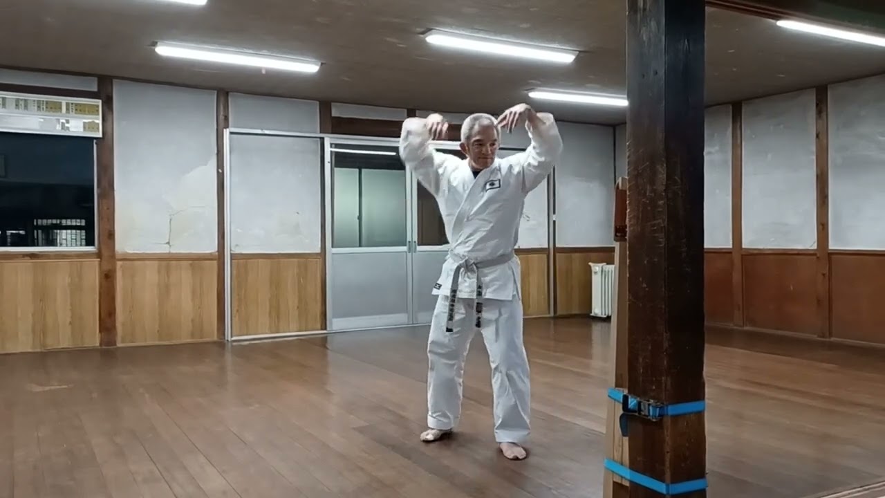 巻き藁鍛錬　猫足立ち天地上下の構え～　makiwara 沖縄空手　Okinawa karate 