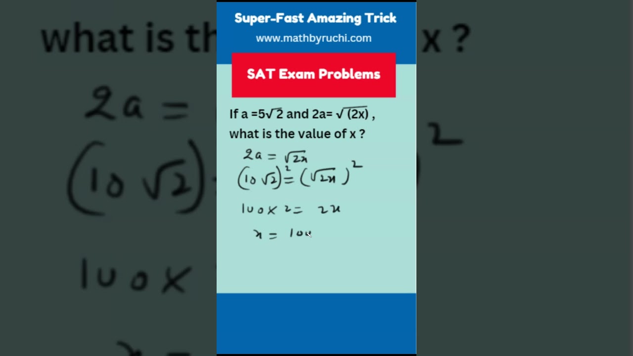 Algebra MCQ|Exponents and radical forms|SAT MCQ| Ruchi Chhabra|16