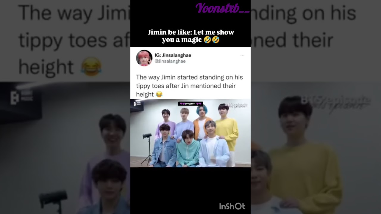Don't go at Jimin's height 🤣💜 #bts #rm #v #jin #jimin #jungkook #suga #hobi #projecthome #shorts