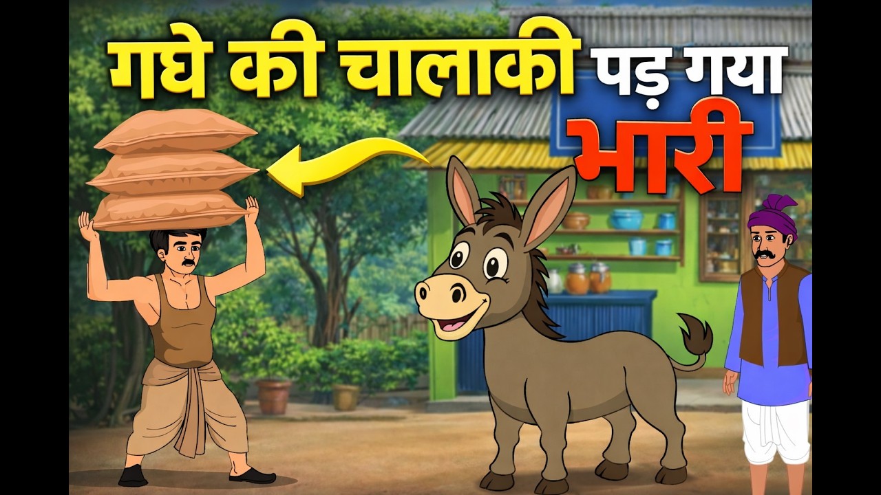 गधे की चालाकी पर गया भारी😳 । गधे की चालाकी का बुरा अंजाम🙅🙅 | Cartoon Moral Story