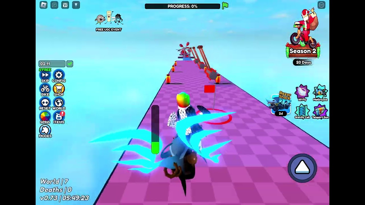 Doing map 2-10 on the best bike in obby but your on a bike