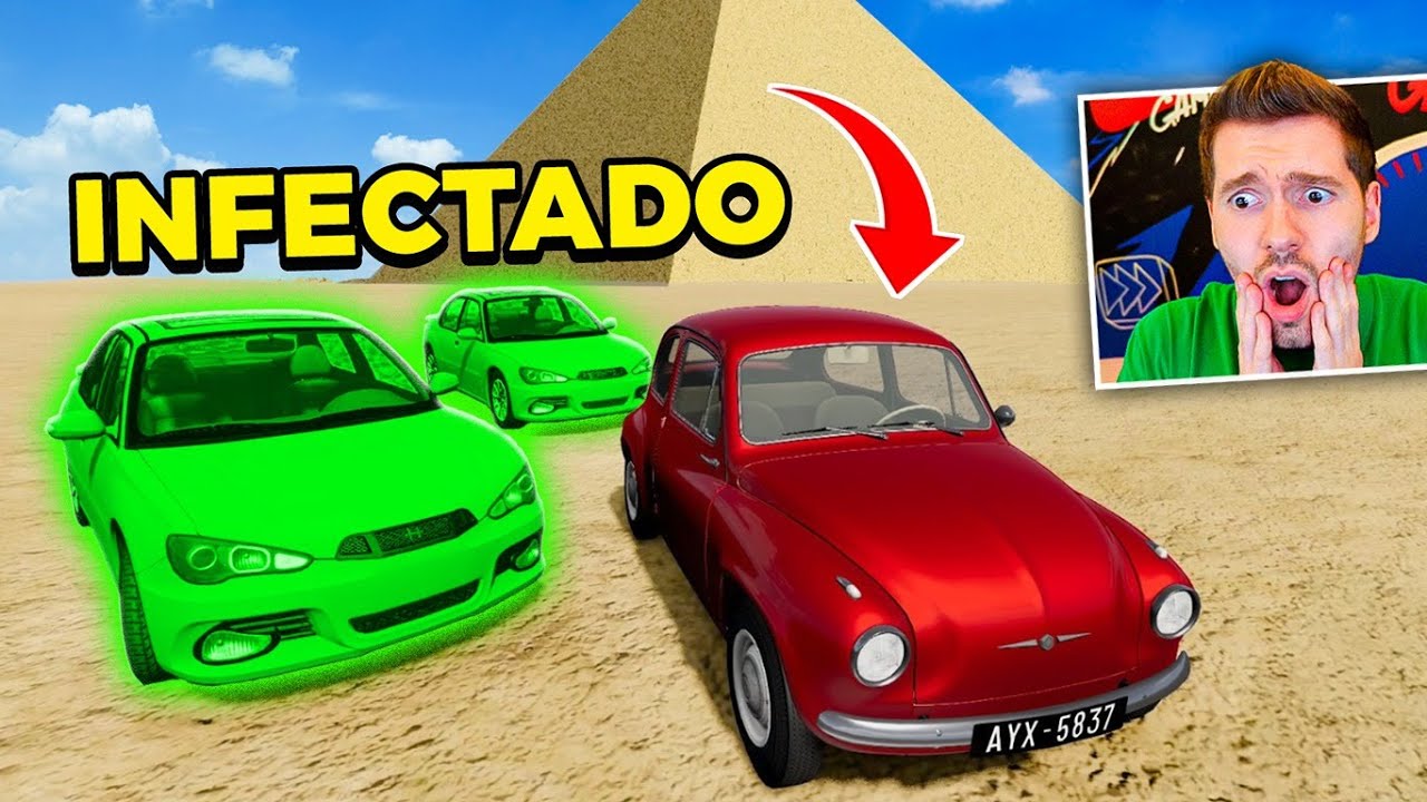 Fugindo de CARROS INFECTADOS no deserto do BeamNG Drive Multiplayer!