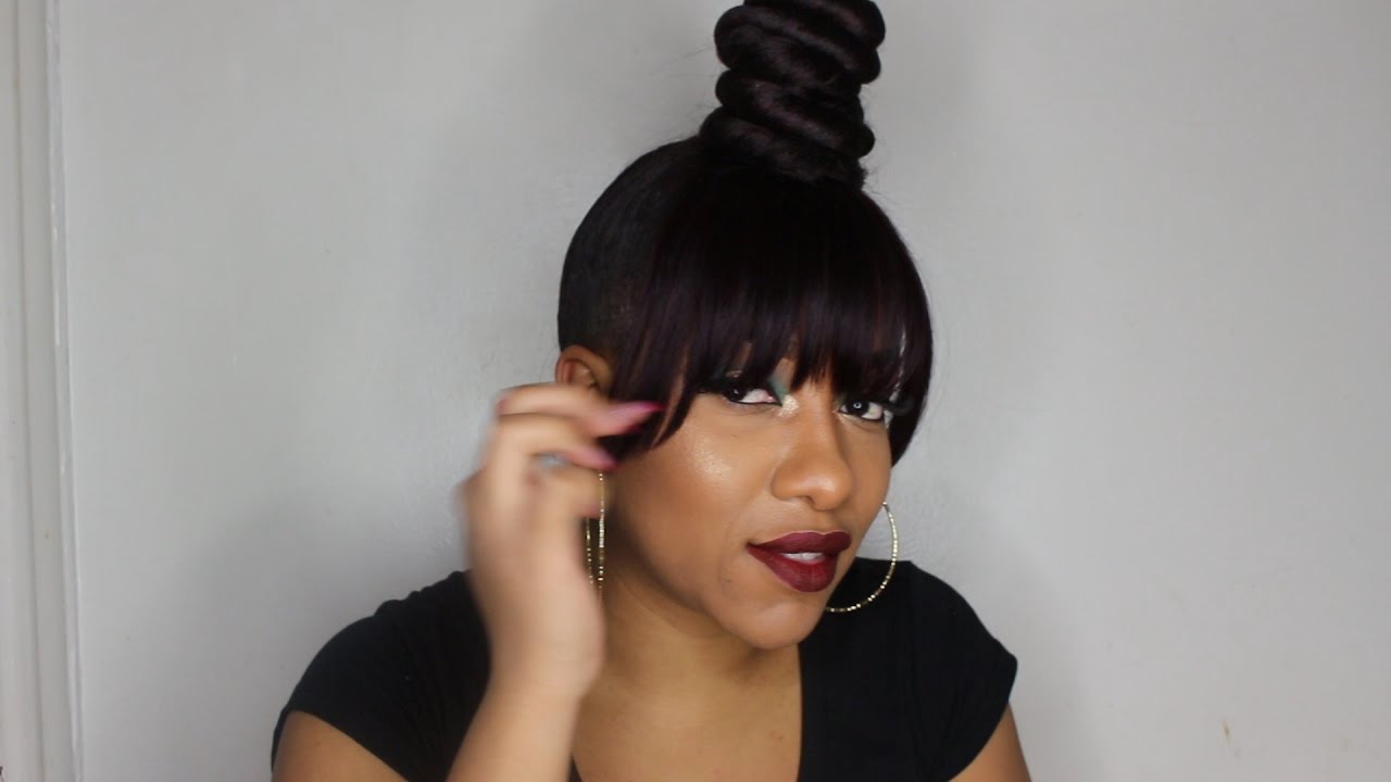 TWISTED BUN WITH FAUX BANGS (NEW YEARS TRANSFORMATION)