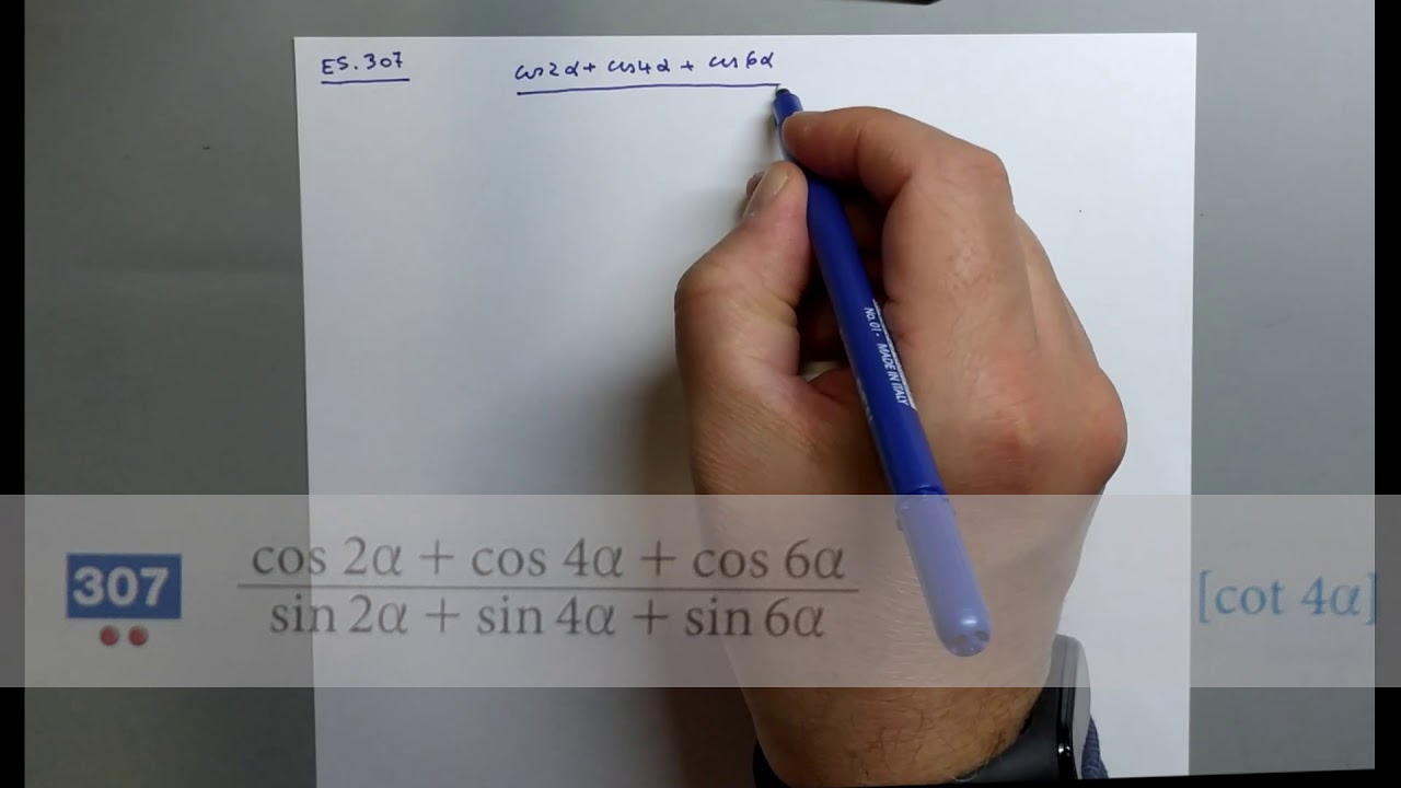 Goniometria - 21E2 - Es.303-306-307 con prostaferesi - Matematica.blu.2.0