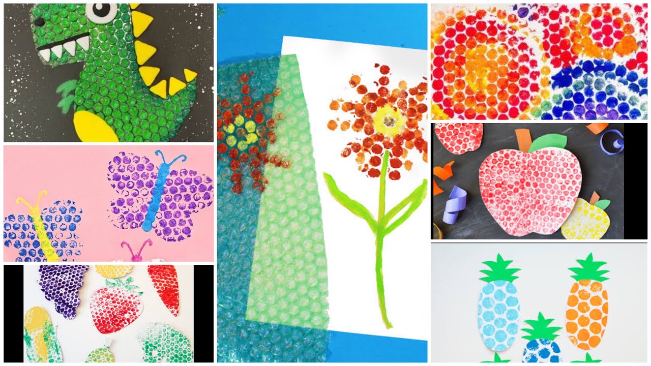 Bubble wrap painting Art ideas for kids