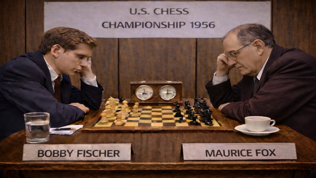 Bobby Fischer vs Maurice Fox . CAN-op  Montreal 1956