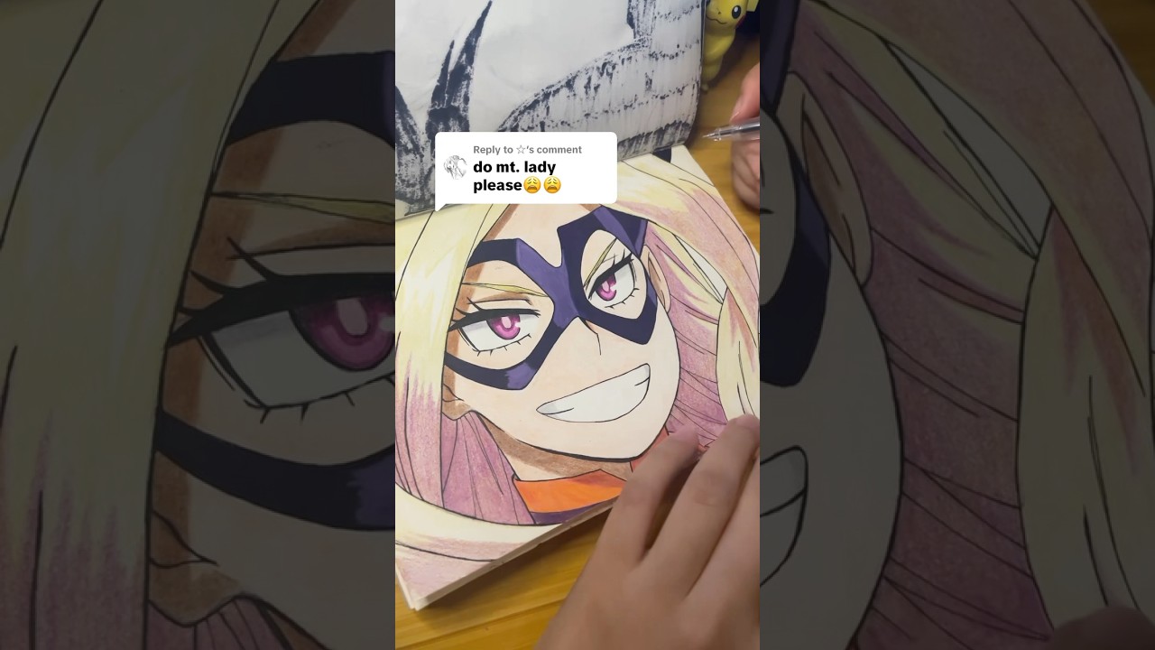 Drawing mt Lady from My Hero Academia #anime  #fanart #shorts