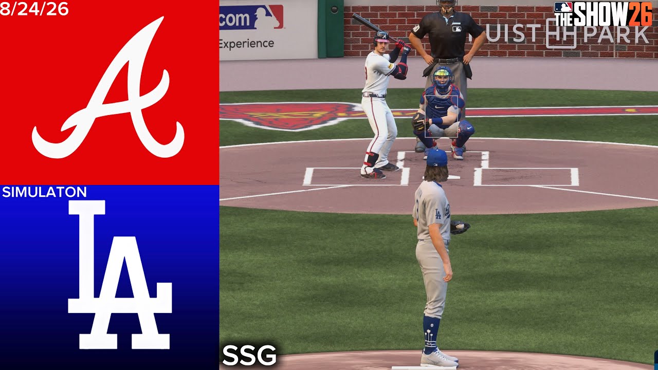 Симуляция матча Dodgers против Braves | 24.08.26 | Геймплей MLB The Show 26 на PS5