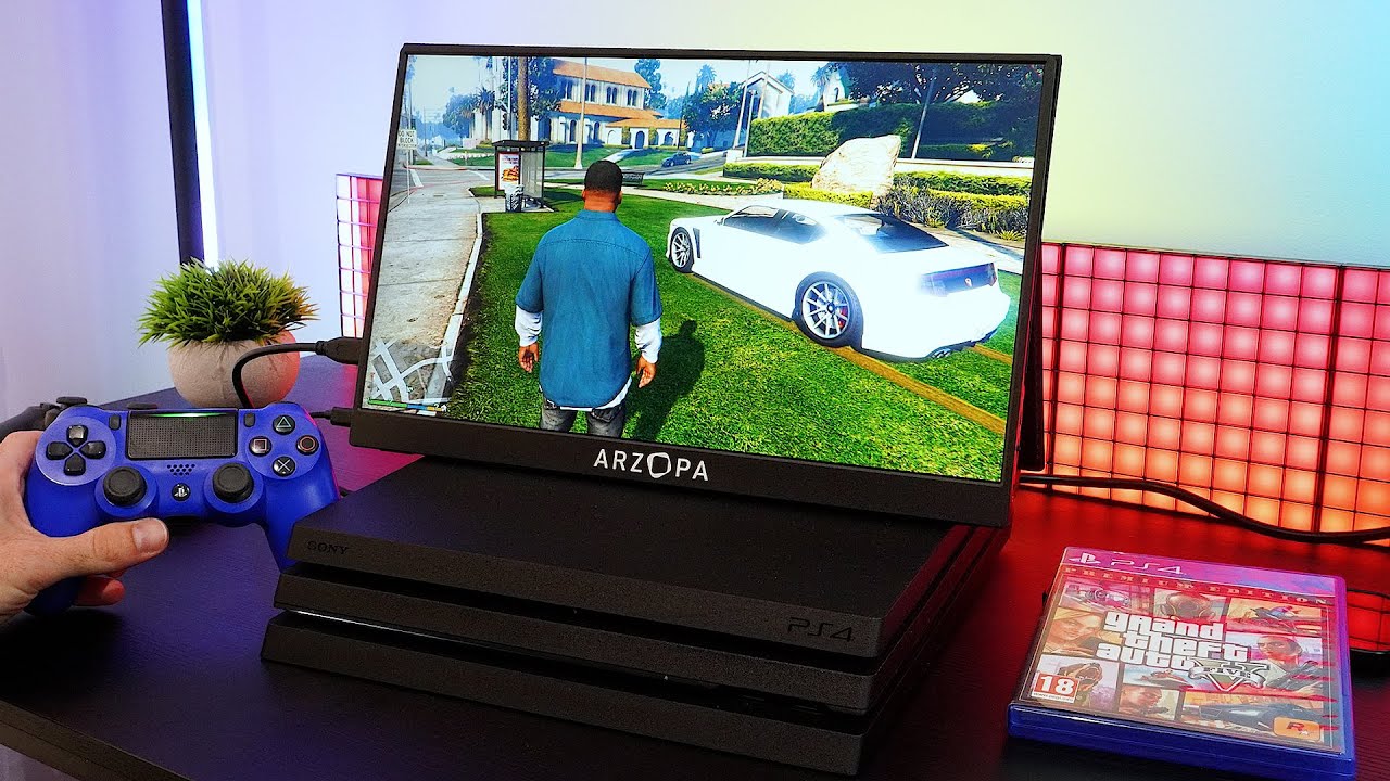 Портативная система PS4 Pro &ndash; Arzopa G1 | 15,6-дюймовый монитор 1080p 144 Гц | GTA 5