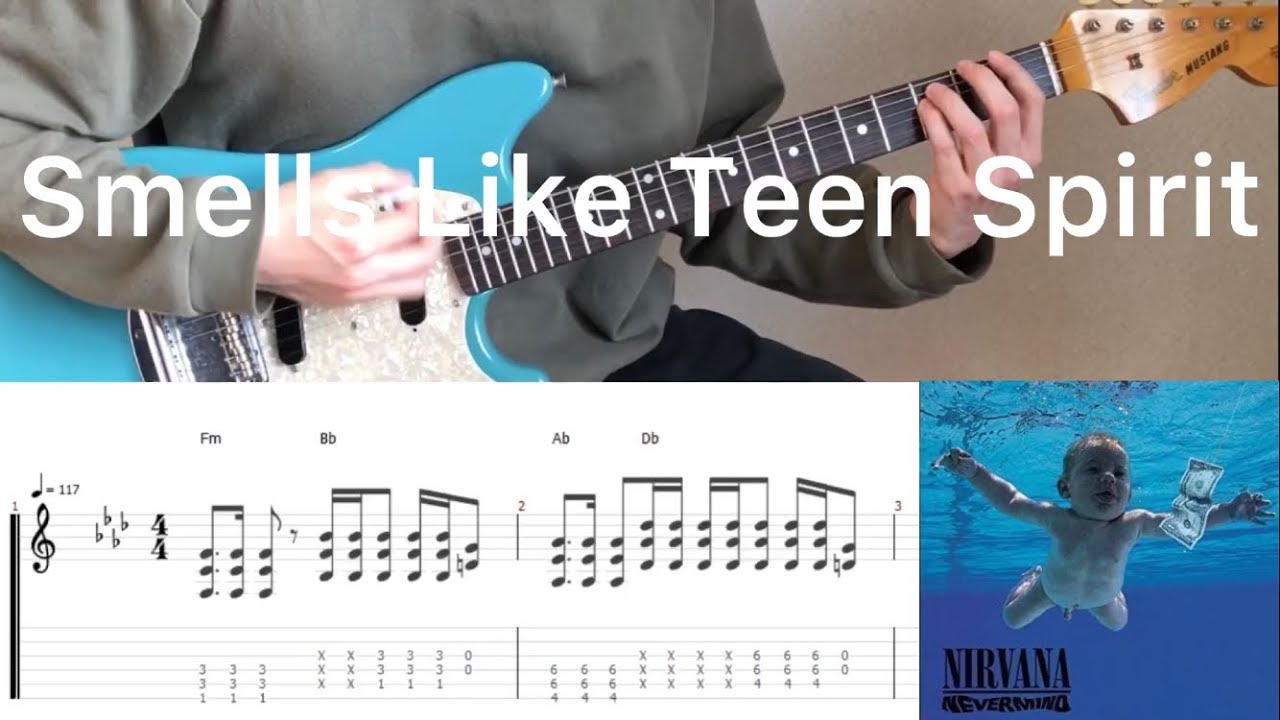 Nirvana - Smells Like Teen Spirit (guitar cover with tabs & chords)