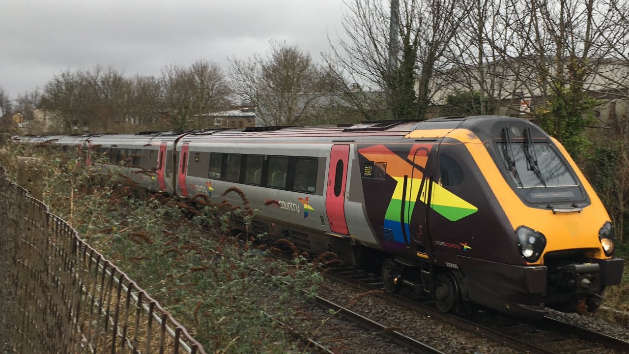 Class 220005 passing through Lawrence Hill Station