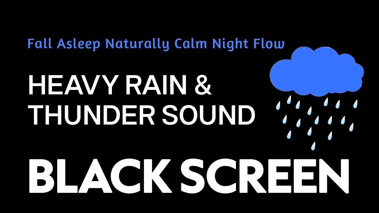 Heavy Rain at Night for Deep Sleep and Stress Relief | Dark Screen Sleep Therapy