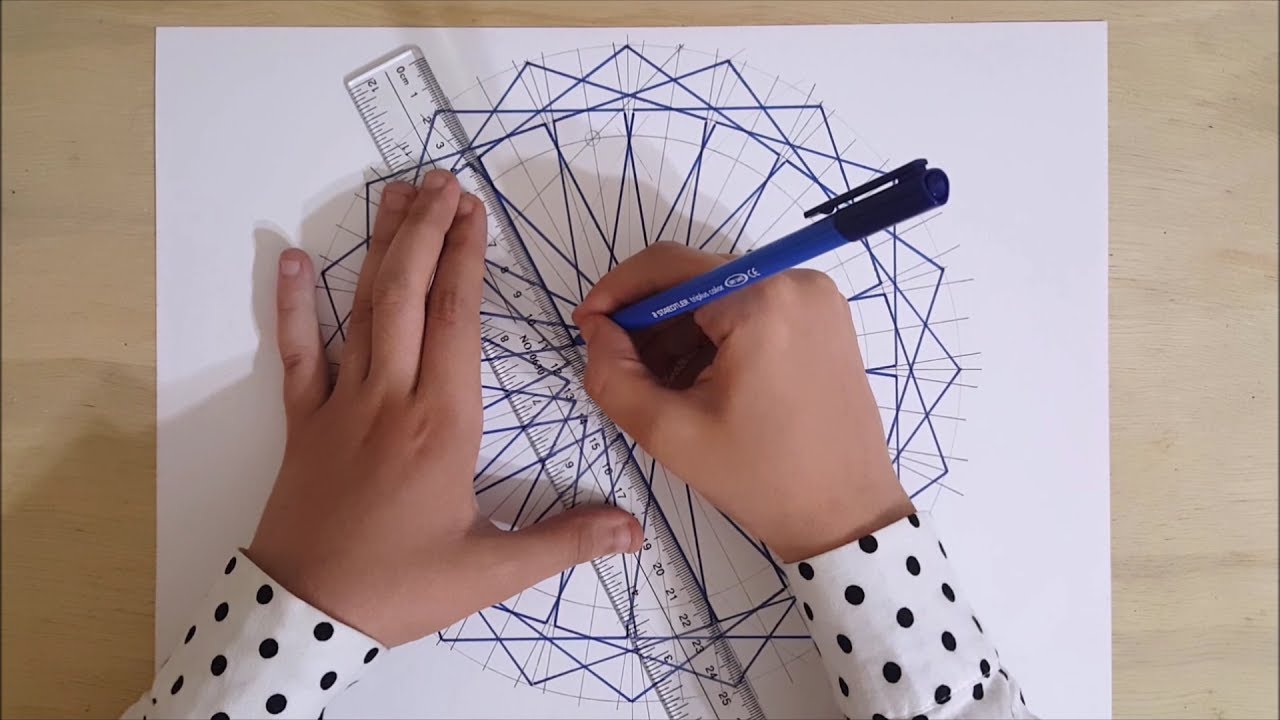 How to draw an Islamic geometric pattern #12 | زخارف اسلامية هندسية