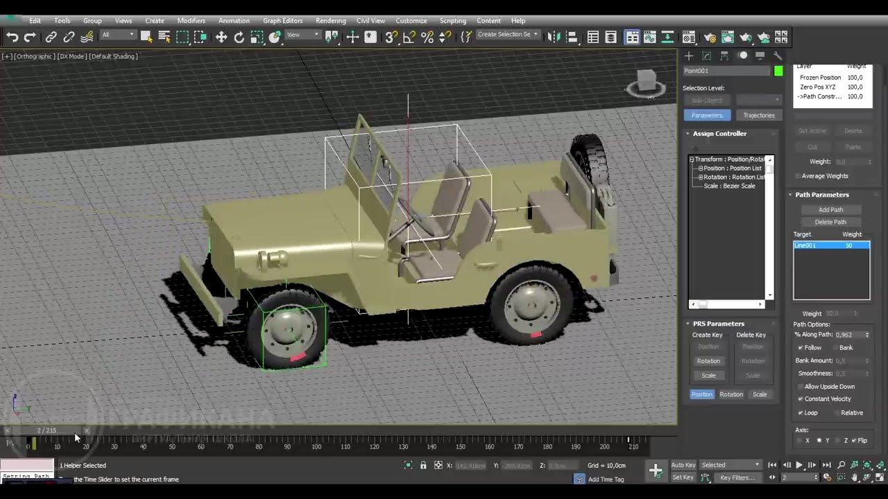 3ds Max | Создание реалистичной анимации движения автомобиля