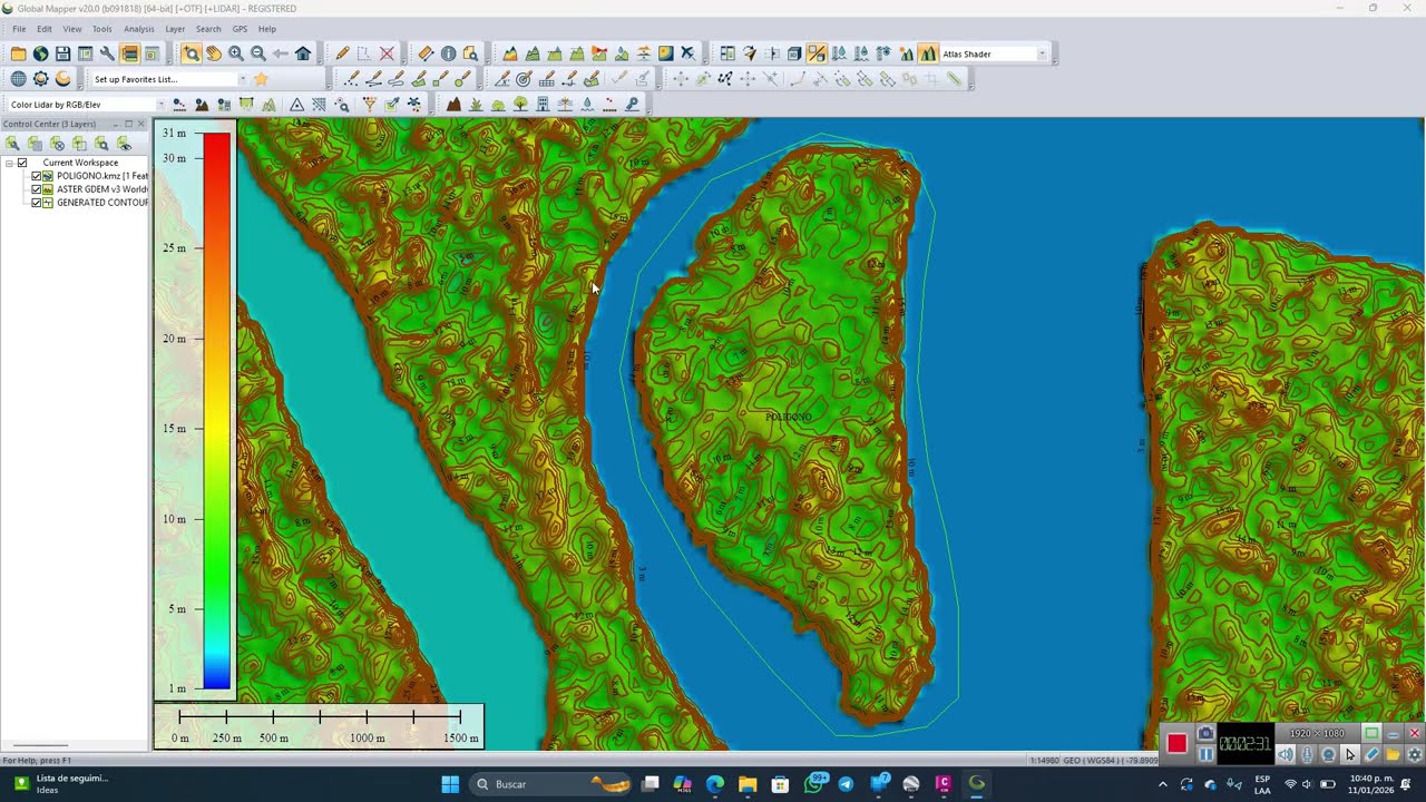Cómo Obtener Curvas de Nivel Paso a Paso | Google Earth + Global Mapper + Civil 3D