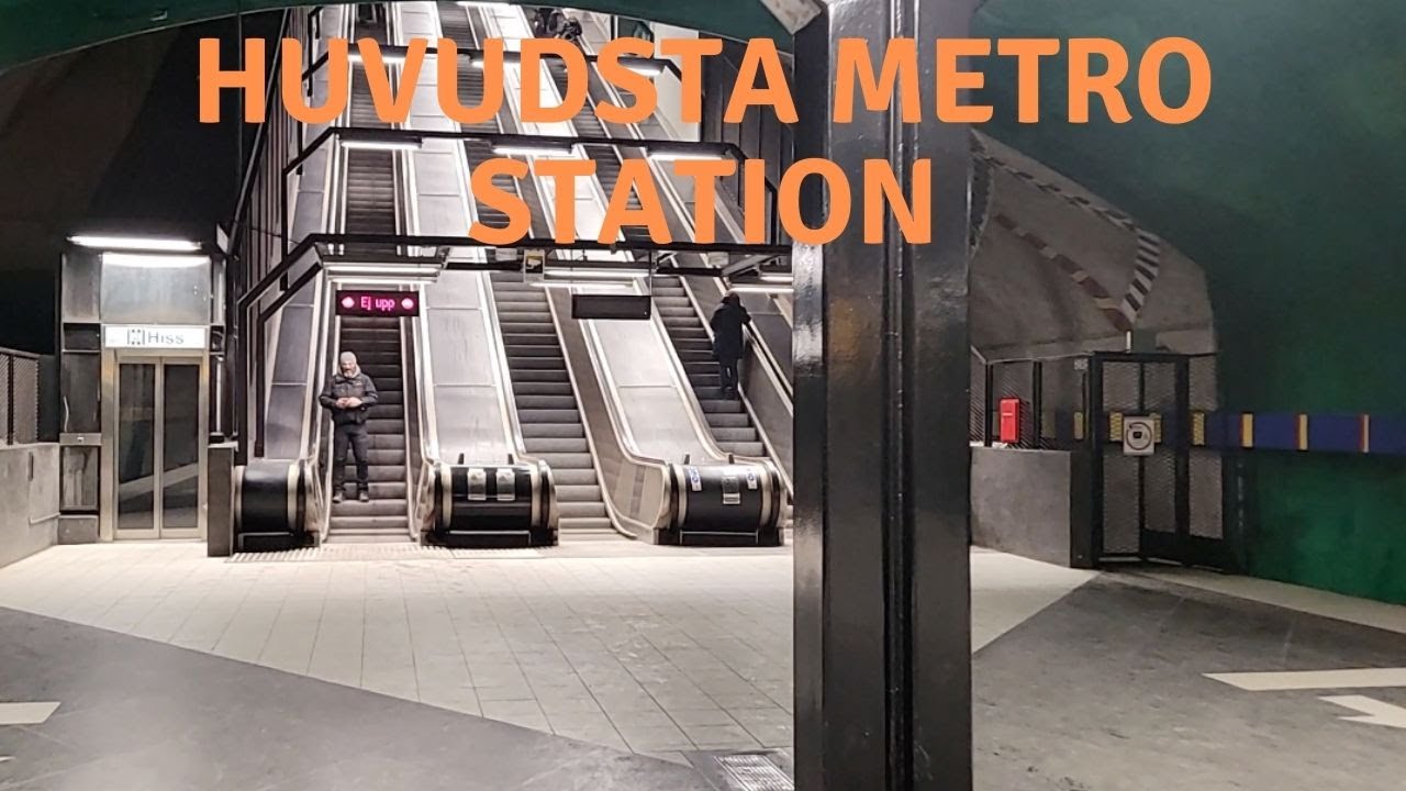 Sweden, Stockholm Views |  Huvudsta subway train station, Stockholm Metro |  RayVideos