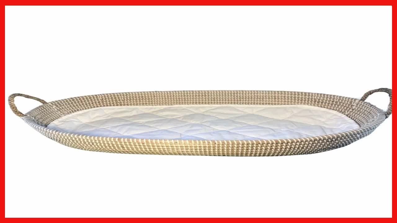 Quality product -  Baby Changing Basket with Pad - CPSC Safety Compliant - Woven Diaper Changing Tab