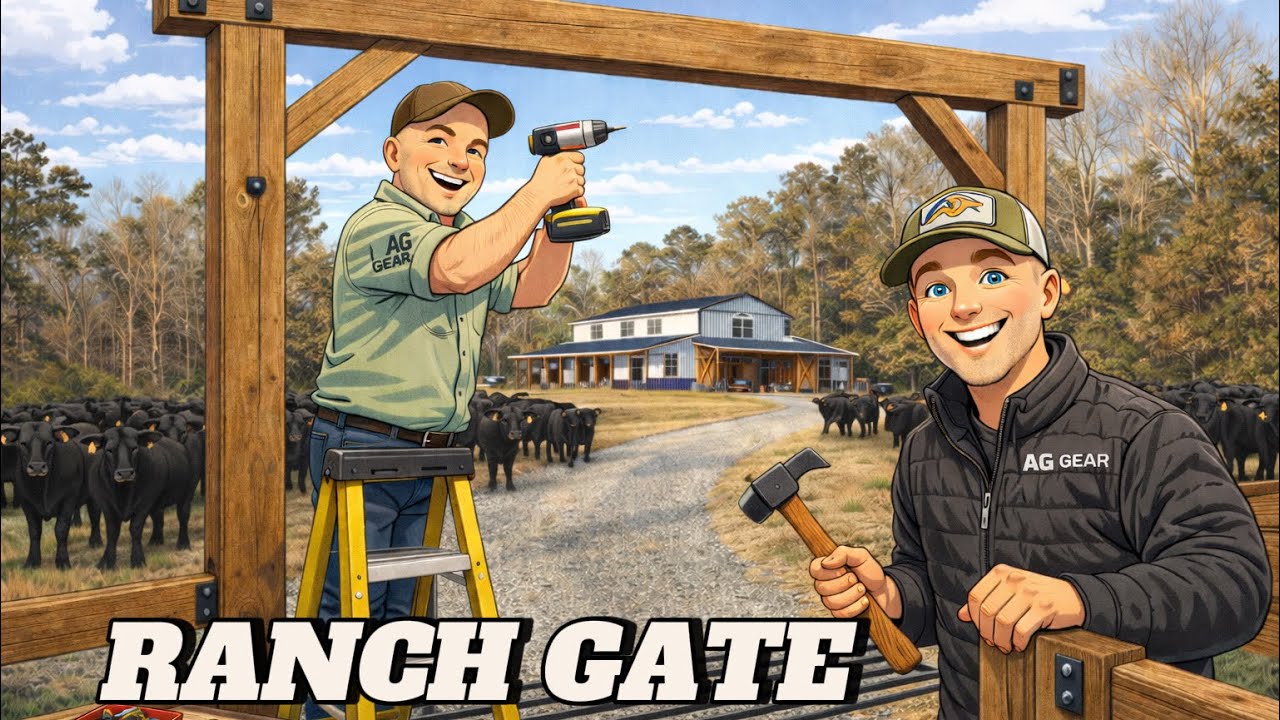 Building a 15 foot arch entry to the ranch, with only two people #construction #farming #ranch #fyp 