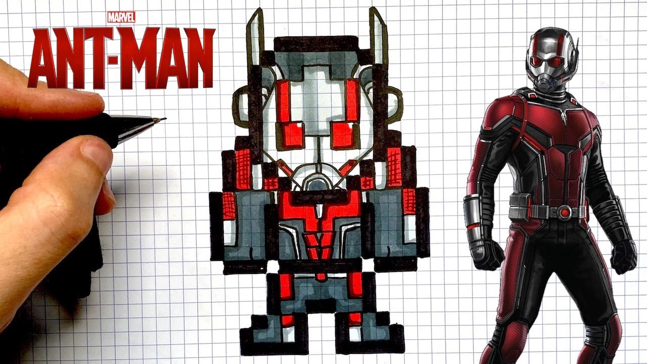 TUTO DESSIN ANT MAN PIXEL ART AVENGERS