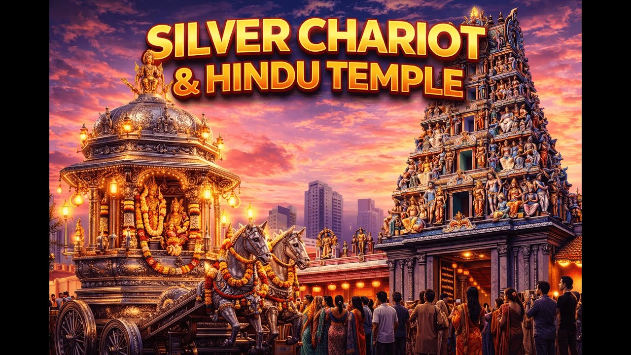 Singapore Sree Maha Mariamman temple வெள்ளி தேரி ஊர்வலம் Silver Chariot Procession Indian temple