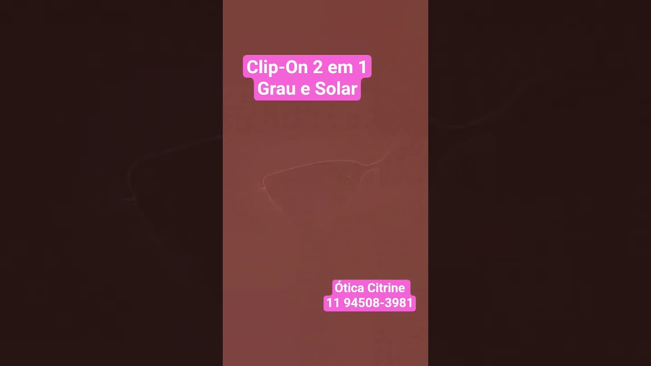 Óculos Clip-On, solar e de grau. 2 em 1 