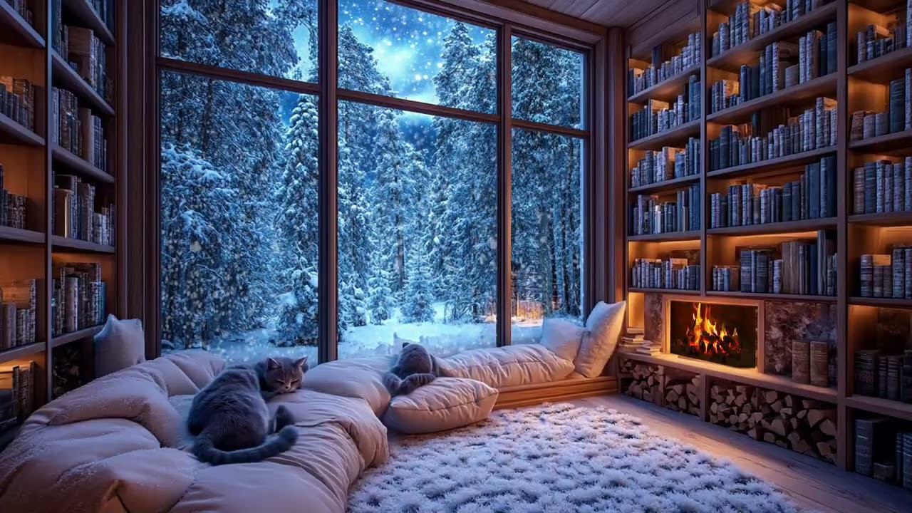 Winter Library ASMR to Support Calm Focus, Mental Balance and Restful Sleep