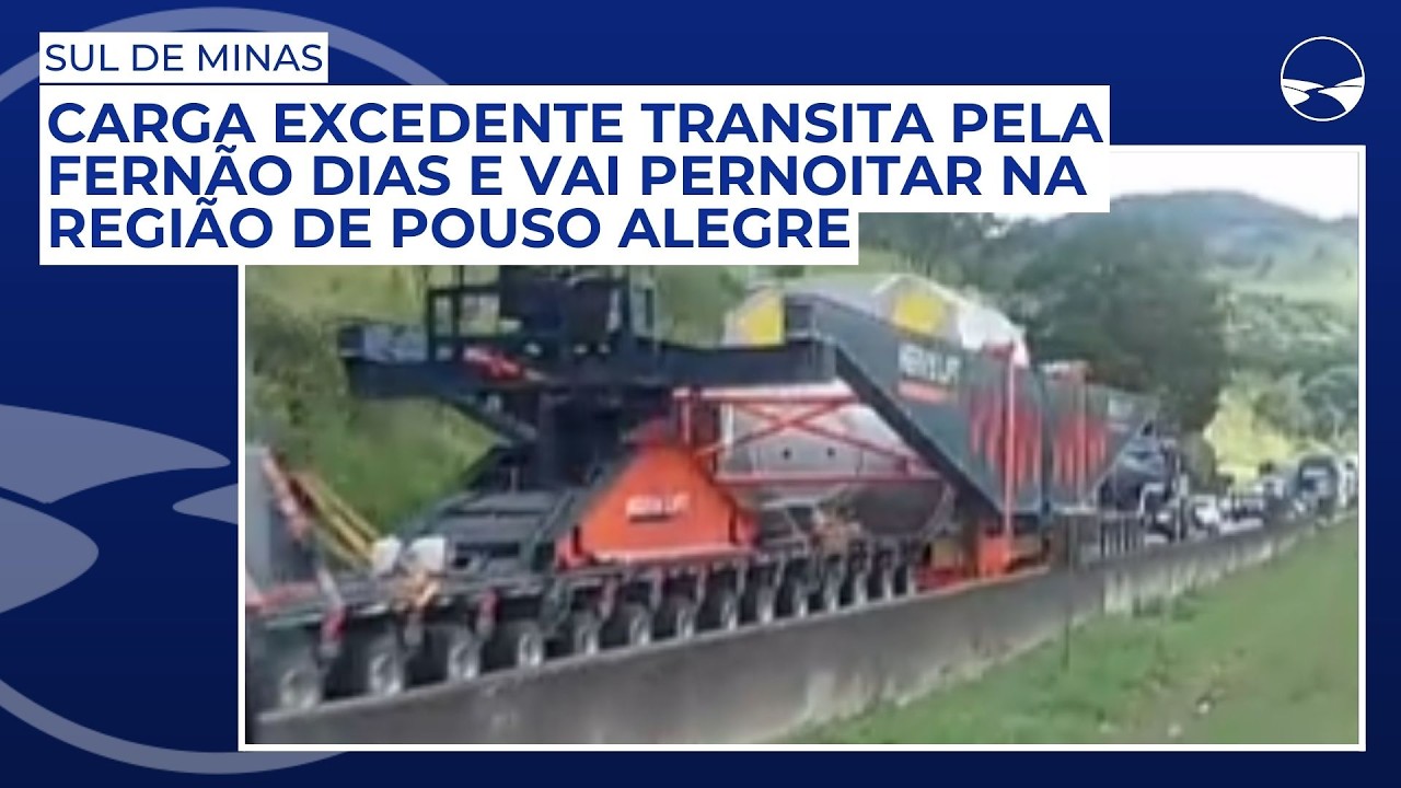 Carga excedente transita pela Fernão Dias e vai pernoitar na região de Pouso Alegre