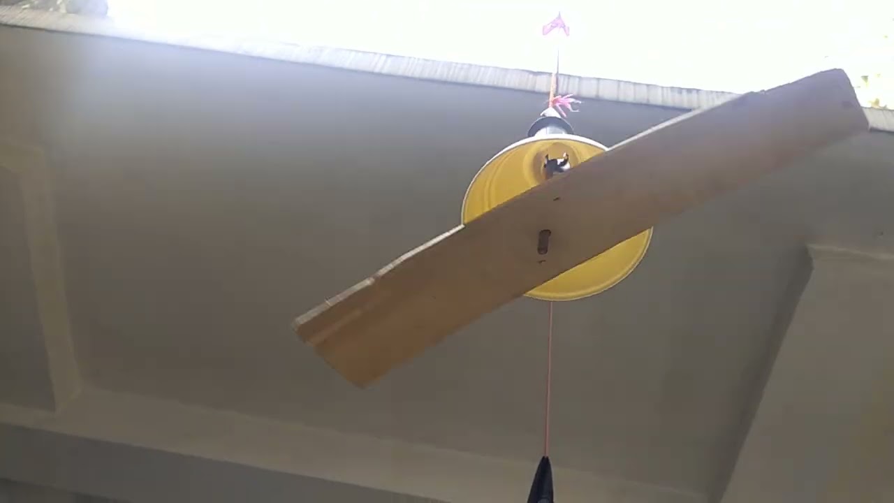 Fan falling on water boiler