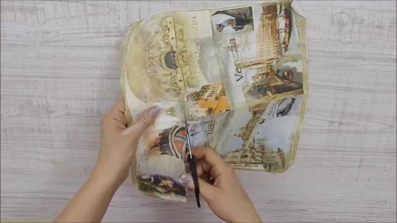 Butelka decoupage  krok po kroku Wenecja DIY