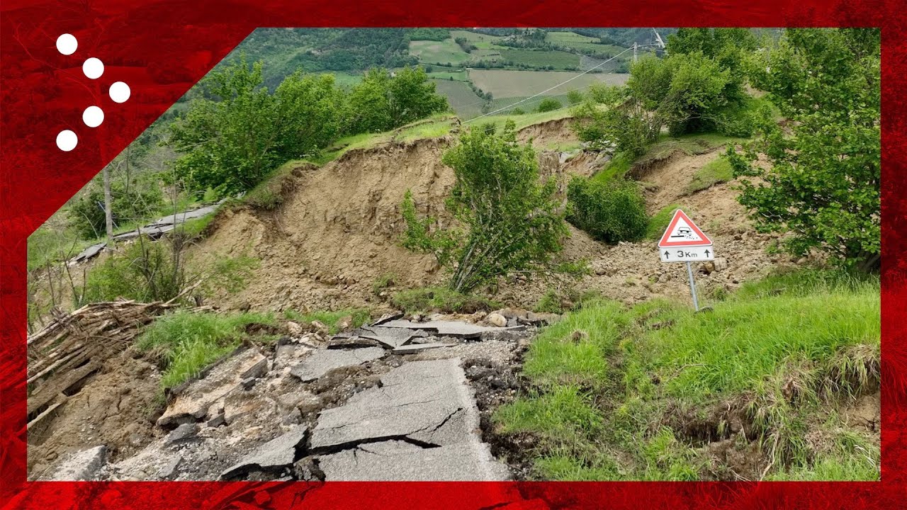 Modigliana, il territorio sventrato dalle frane. Inghiottite le strade: le immagini dal drone