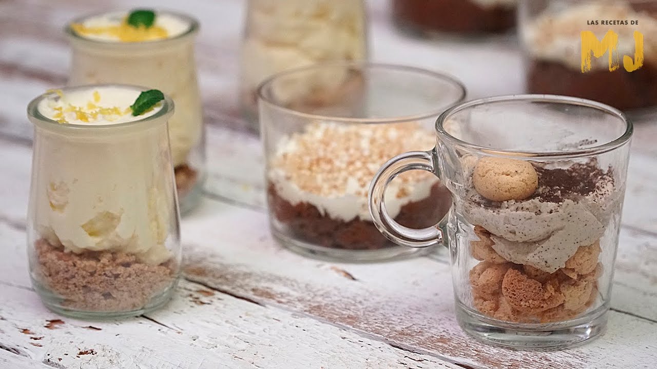 3 postres en vasito para Navidad