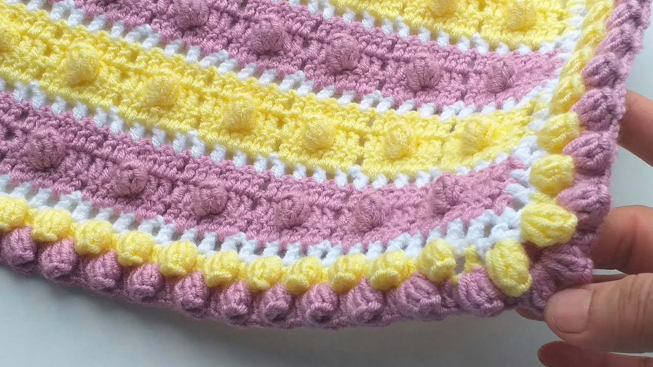 ÜÇ RENKLİ BEBEK BATTANIYESİ ~CROCHET BABY BLANKET PATTERNS