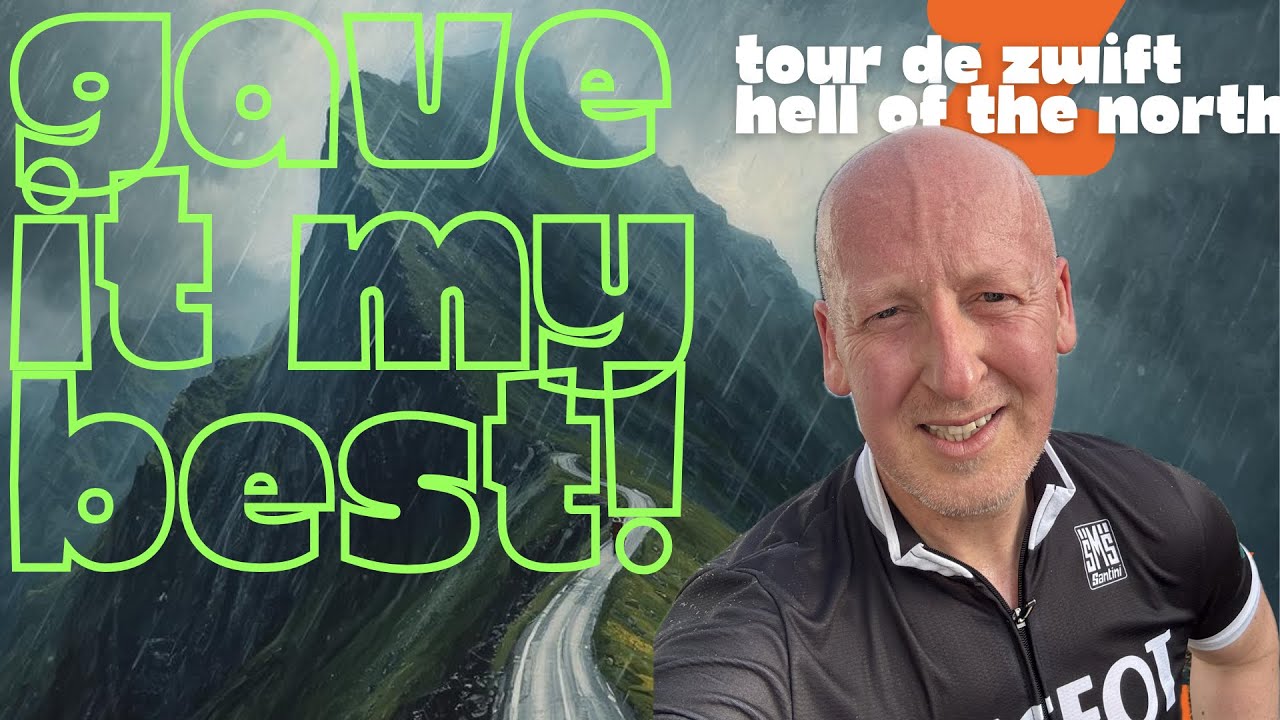 Tour De Zwift: Big big effort on HELL OF THE NORTH - Gave it my best!!! ZRS 390-510 Brutal Climb!