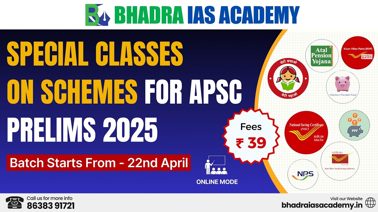 Special Classes on Schemes | APSC Prelims 2025 | APSC & UPSC | Best APSC & UPSC Coaching in Guwahati