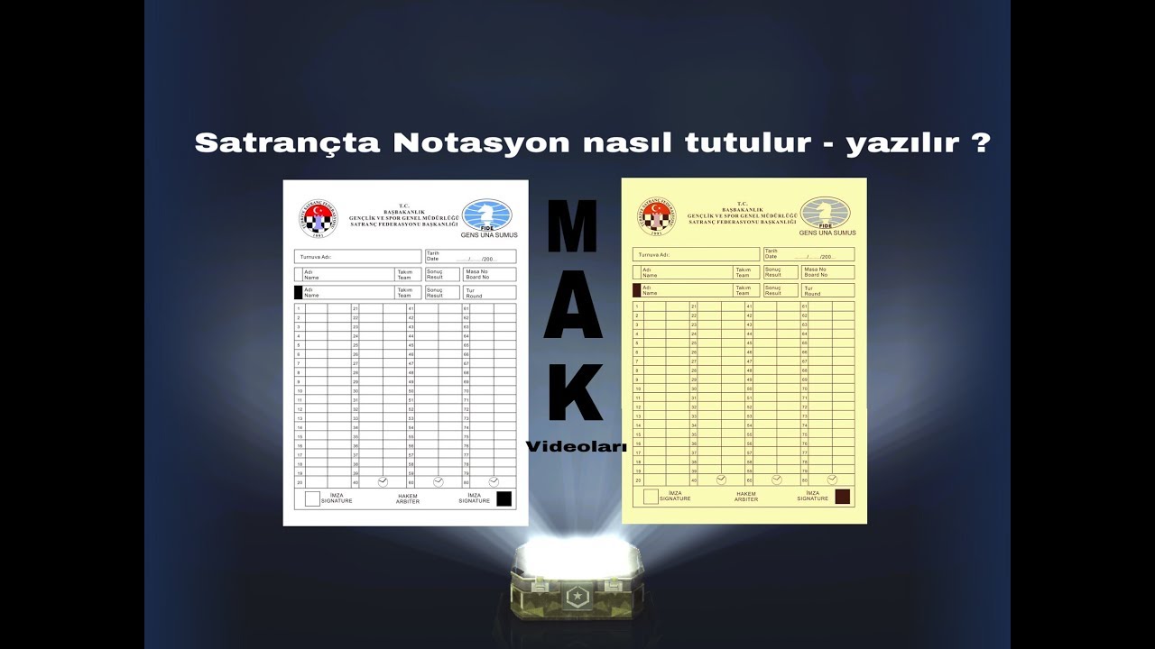 Satran&ccedil;ta Notasyon Nasıl Yazılır ? Notasyon Kağıdı &Uuml;zerinde Detaylı Anlatım ! (A&Ccedil;IKLAMAYI DA OKU)