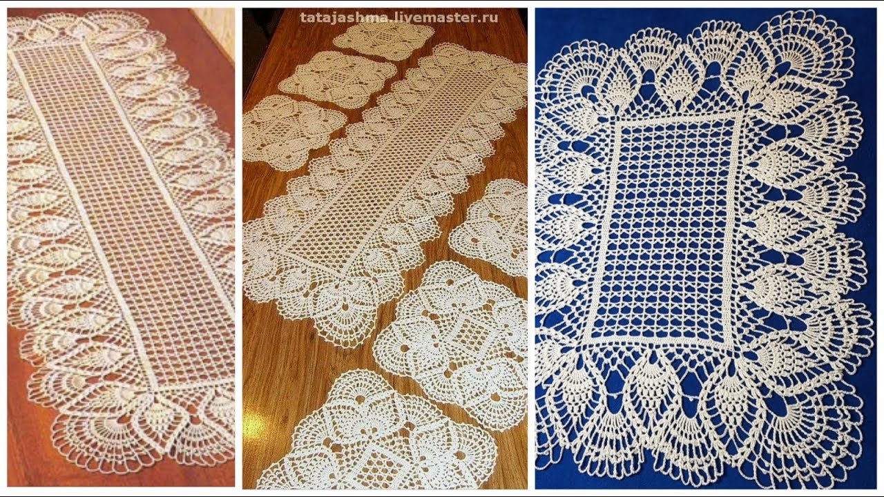 مفرش مستطيل أو مربع وامكانية تكبيره وتصغيره بالكروشية الجزء ١ Crochet doily Rectangle  or Square