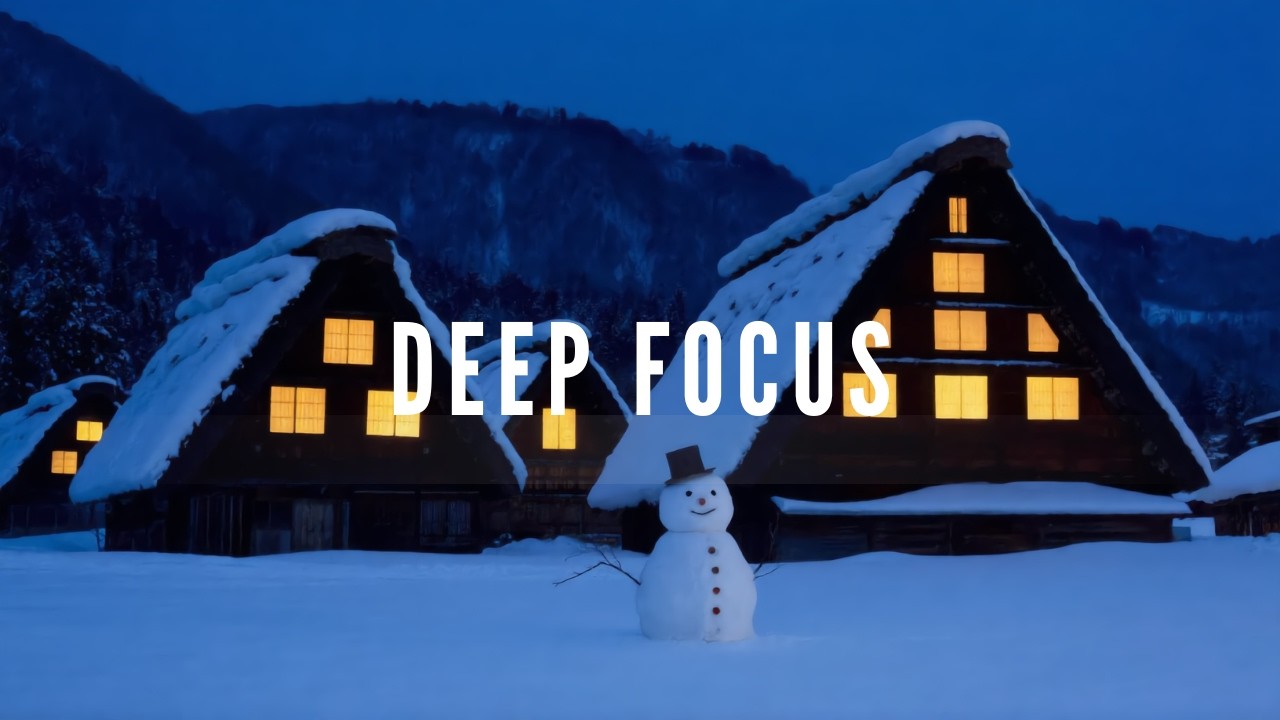 【集中できるBGM】冬の静寂×暖かな灯り | DEEP FOCUS｜Snowfall & Cozy Winter Night｜No Vocals