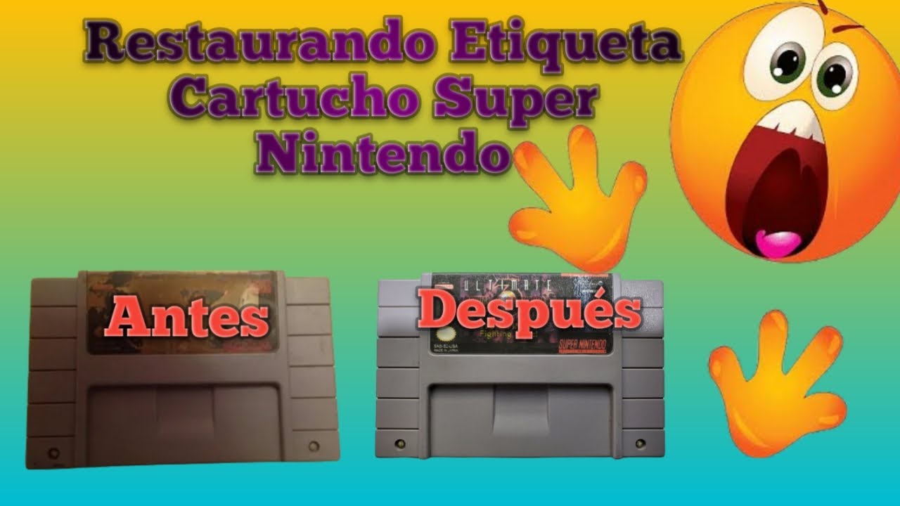 Restaurando Etiqueta Cartucho Super Nintendo sencillisimo!!!!!!!!