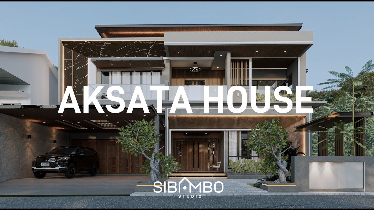 DESAIN RUMAH TROPIS MODERN 2 LANTAI 4 KAMAR TIDUR DI LAHAN 17 x 24 M | LUARNYA KEREN BANGET