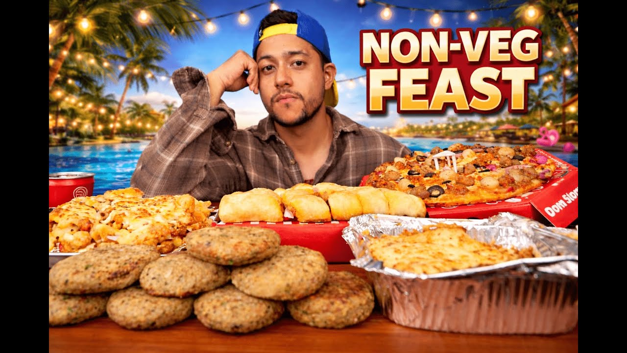 Butter Chicken Lasagna, Chicken Keema Lasagna, Non-Veg Mac N Cheese & Chicken Cheese Pizza Feast