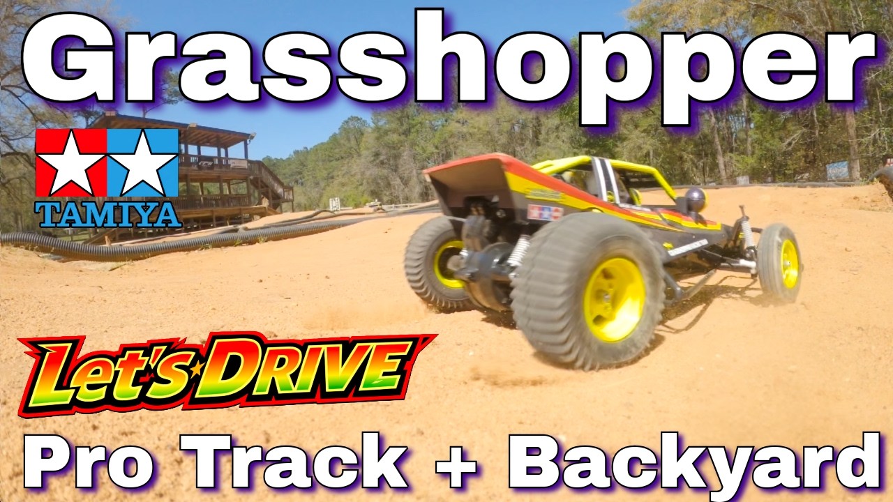 Tamyia [Grasshopper] On 1/8 Buggy Track Vs. Backyard Track:  Let's Drive Video