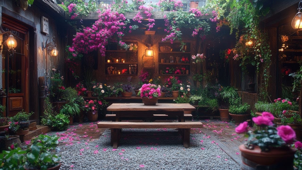 Morning Magic Booster 🌱🌺 Small Garden Courtyard Farmhouse and Mediterranean Escape for the Spirit