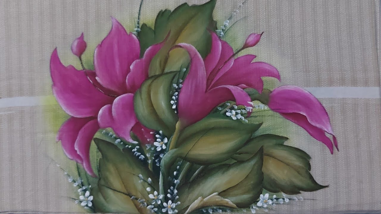 12 - Pintura 2026 - Pintura de flores em tom magenta 